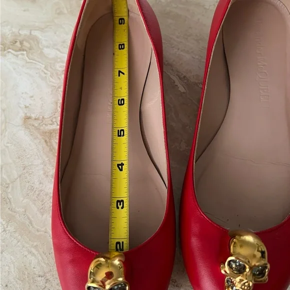 Alexander McQueen gold skull, red / Orange ballerina flat shoes 36 used